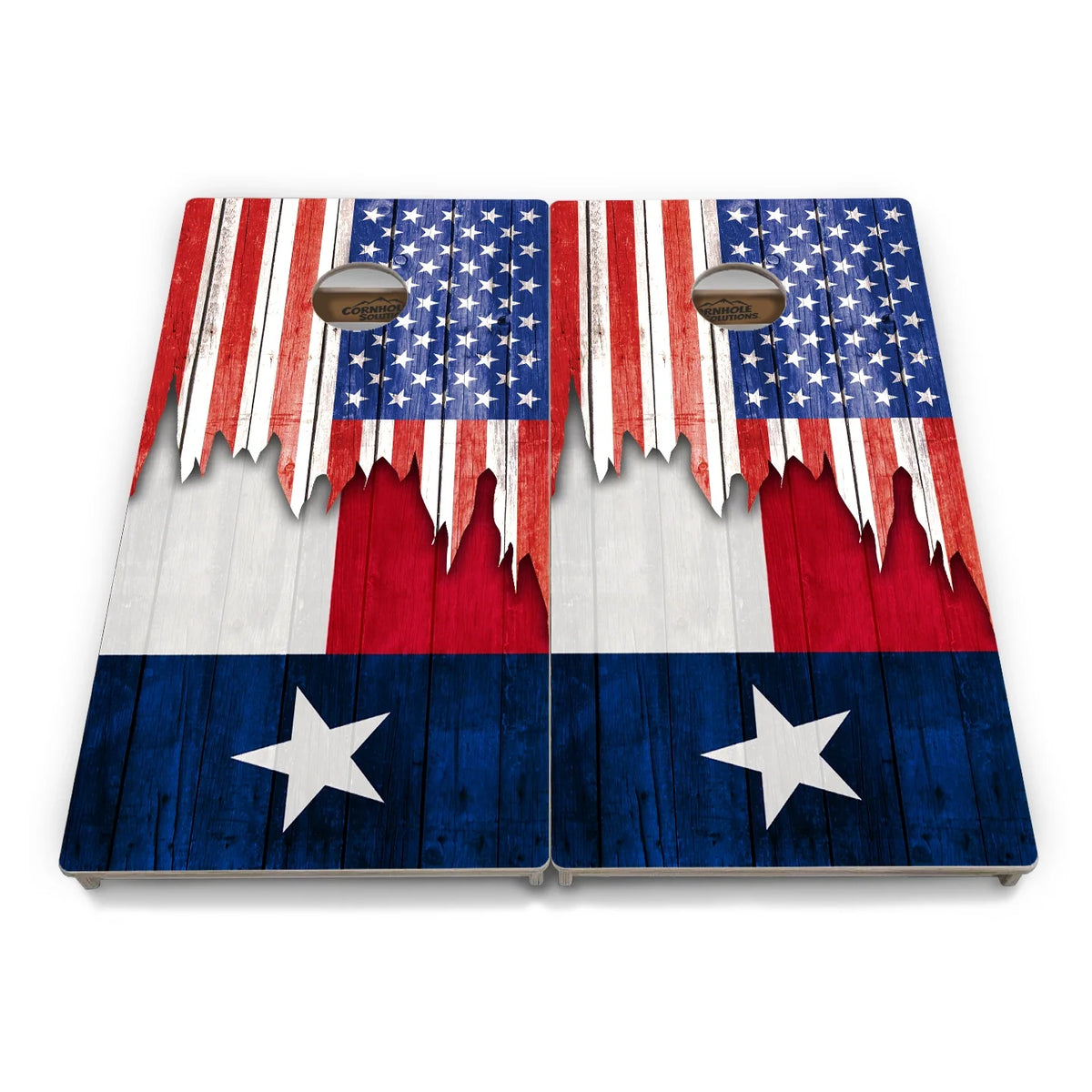 Burnt Texas Flag Cornhole Boards - Professional Tournament Series