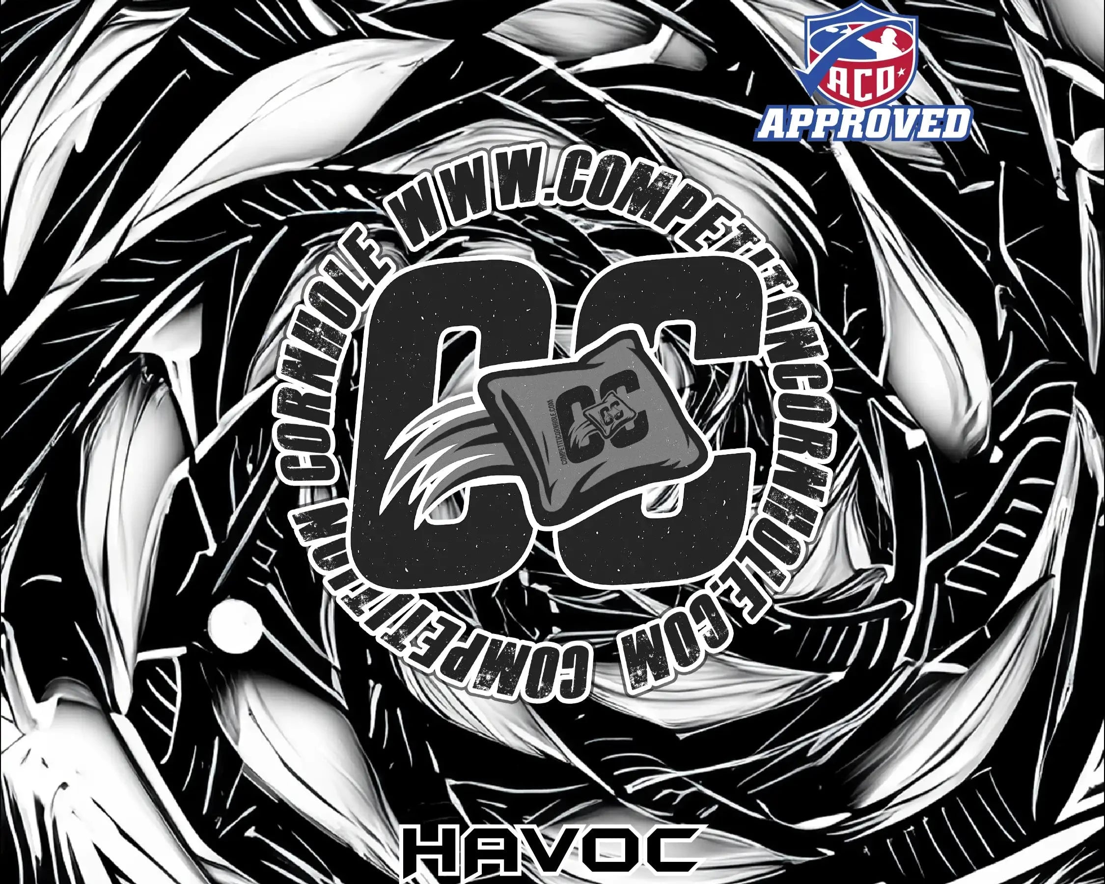 Black and white graphic with 'CC' logo and 'Havoc' text, featuring ACO Approved badge.