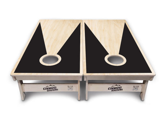 Black/Natural Keyhole Cornhole Boards - Professional Tournament Series