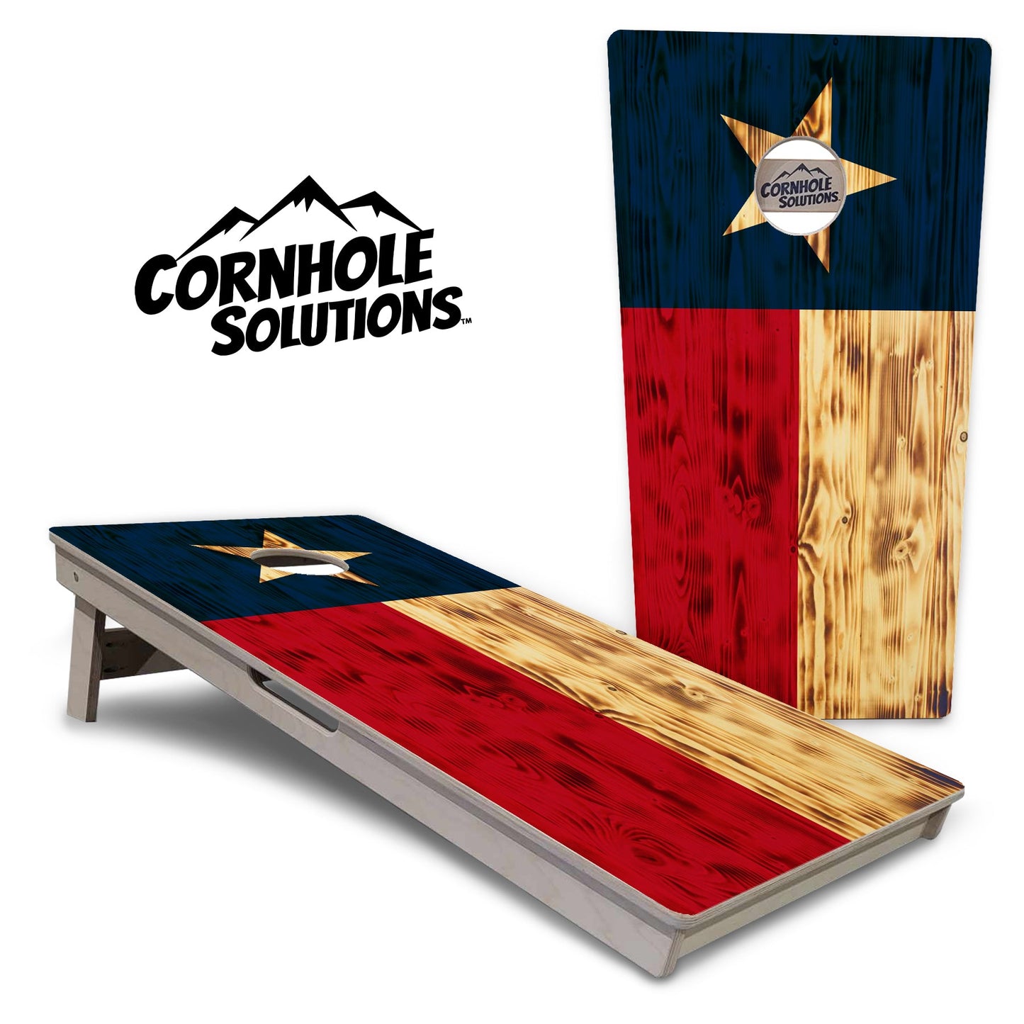 Burnt Texas Flag Cornhole Boards - Professional Tournament Series