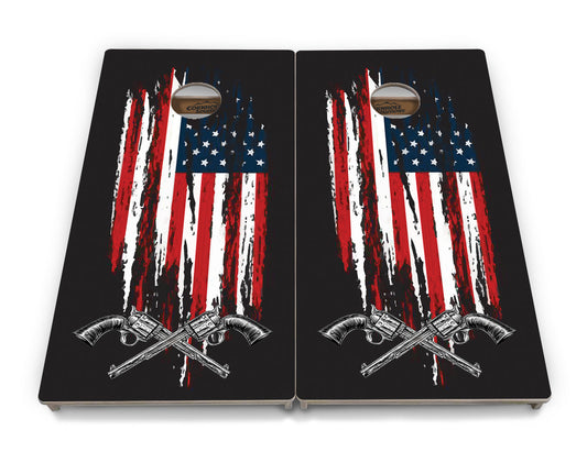 Guns and Flag Cornhole Boards - Professional Tournament Series