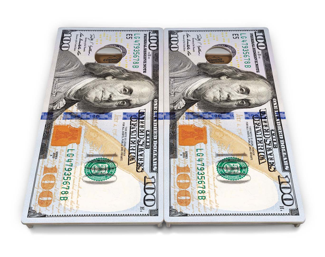 $100 Bill Cornhole Boards - Professional Tournament Series - Free Shipping!