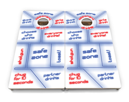 Drinking Game White Background Cornhole Boards - Professional Tournament Series