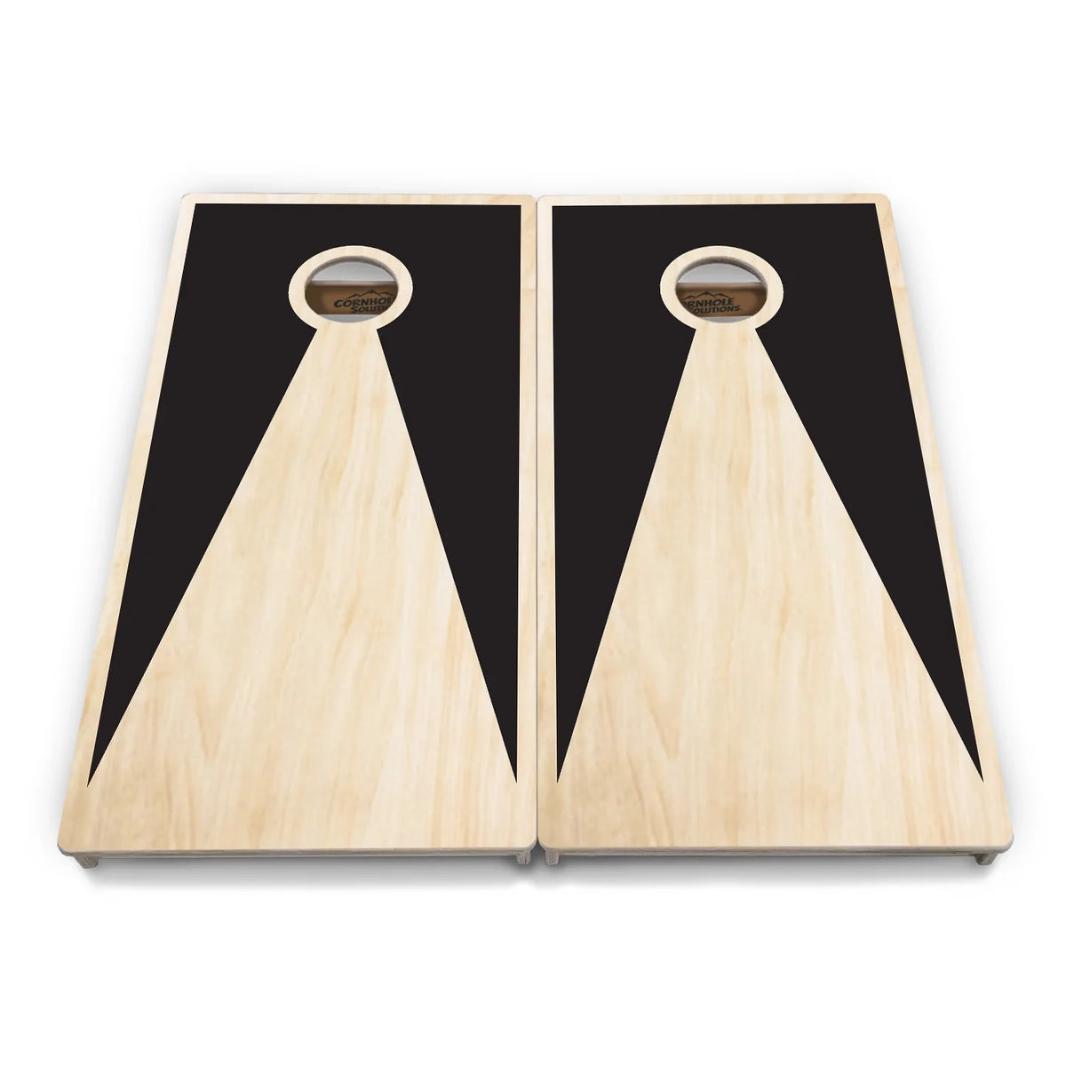 Black/Natural Keyhole Cornhole Boards - Professional Tournament Series