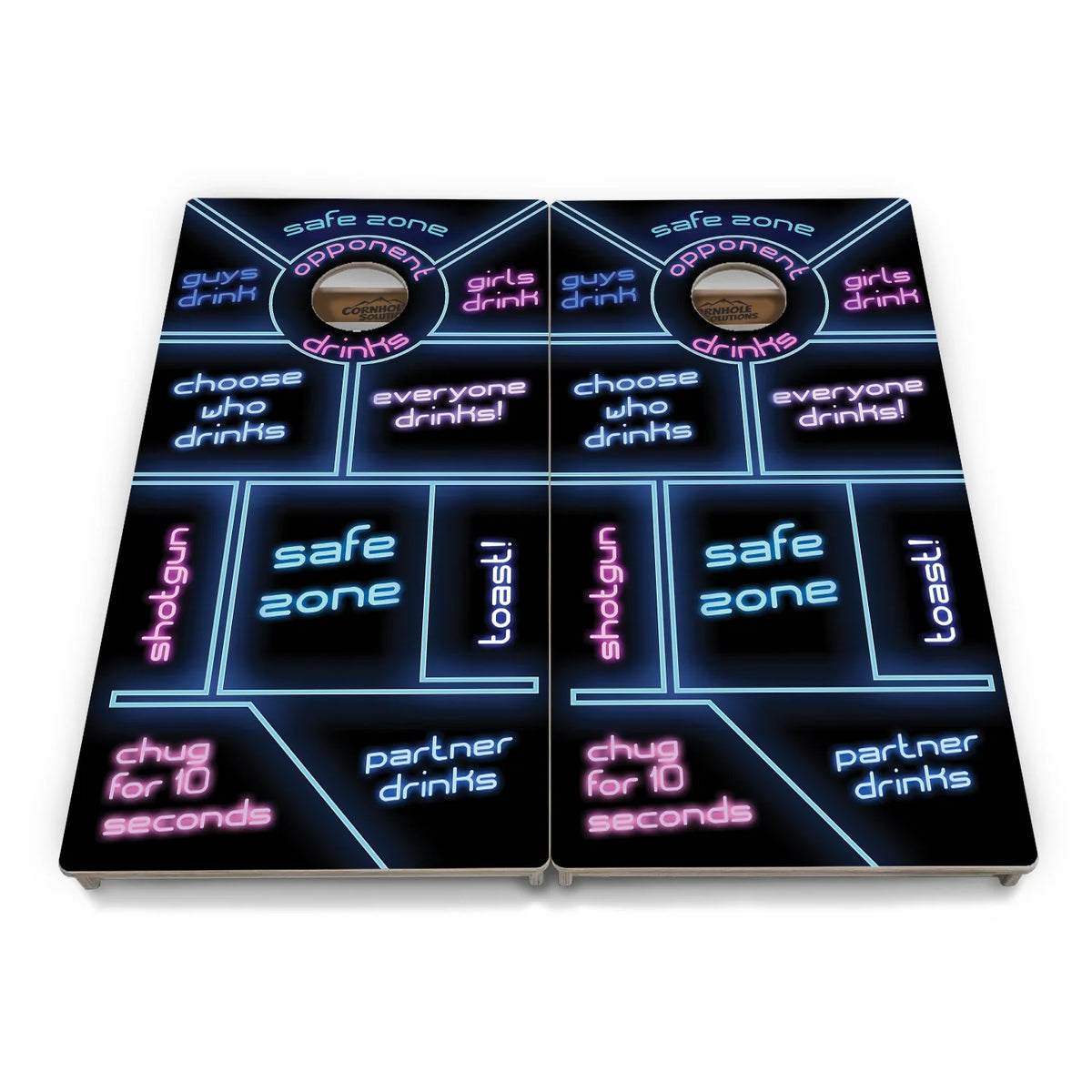 Drinking Game Black Background Cornhole Boards - Professional Tournament Series