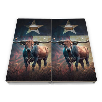 Burnt Texas Flag Cornhole  Boards - Professional Tournament Series