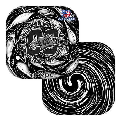 Black and white toy with 'Havoc' branding and 'ACO Approved' label on a white background