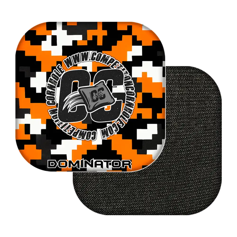 Black, orange, and white patterned product with 'Dominator' branding on a white background