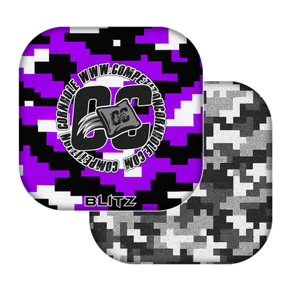 Two camouflage-patterned products with a visible brand logo on a white background