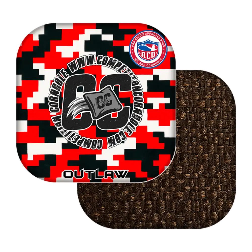 Product with red, black, and white geometric pattern on a white background