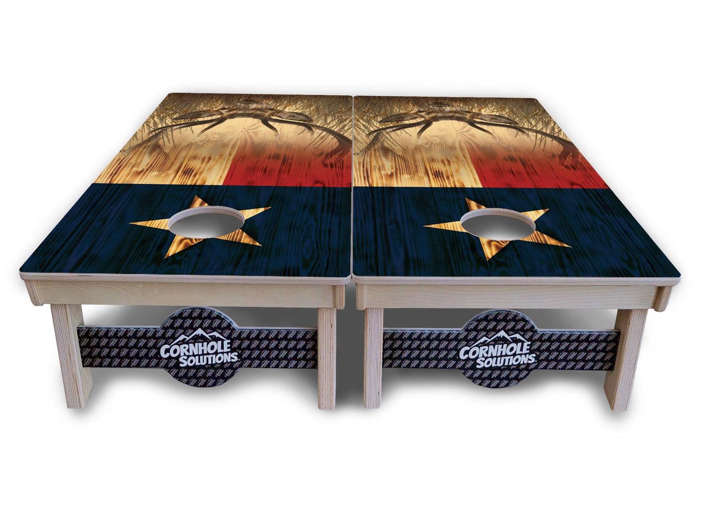 Texas Flag Deer & Fish Cornhole Boards - Professional Tournament Series