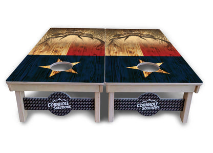 Texas Flag Deer & Fish Cornhole Boards - Professional Tournament Series