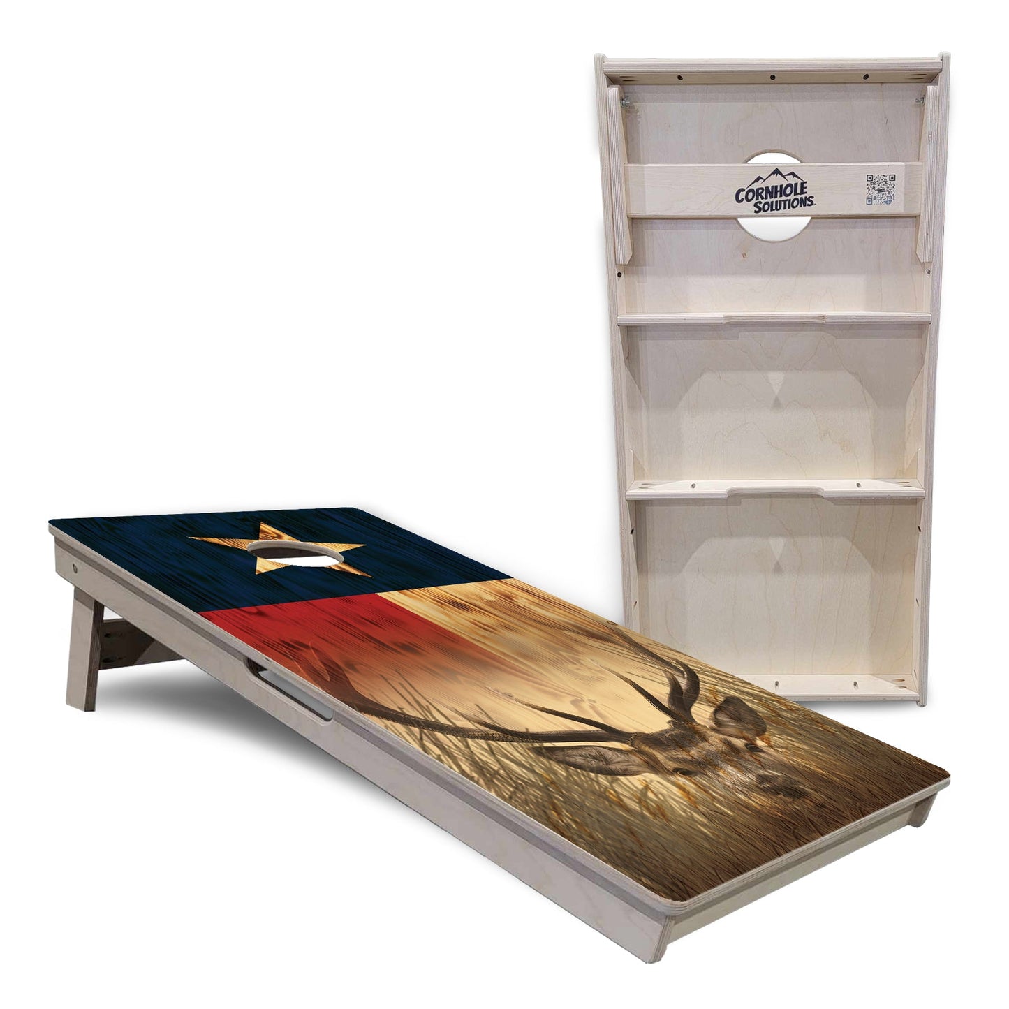Texas Flag Deer & Fish Cornhole Boards - Professional Tournament Series