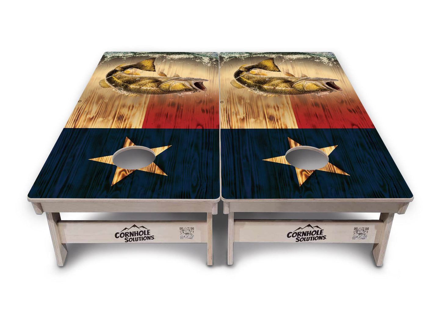 Texas Flag Deer & Fish Cornhole Boards - Professional Tournament Series