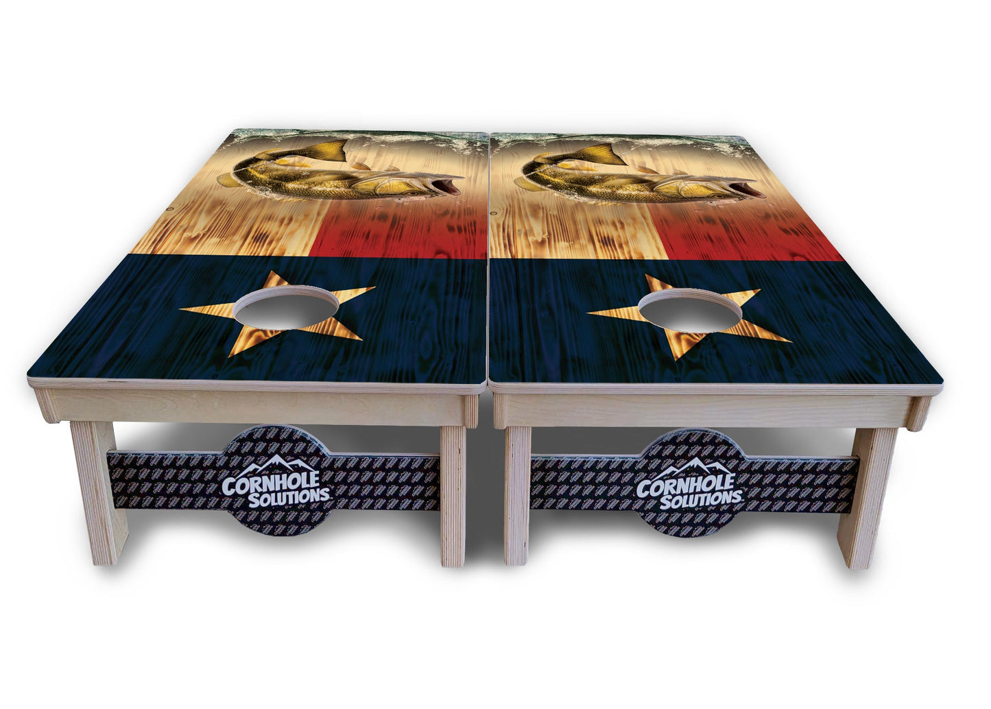 Texas Flag Deer & Fish Cornhole Boards - Professional Tournament Series