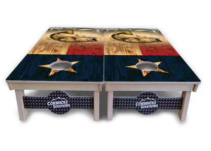 Texas Flag Deer & Fish Cornhole Boards - Professional Tournament Series