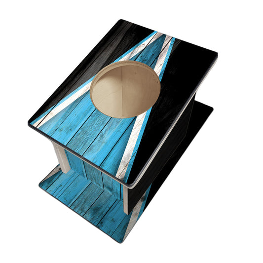 Airmail Solution - Sky Blue Triangle Design - Professional Airmail Box - UV Printed - 3/4" Baltic Birch