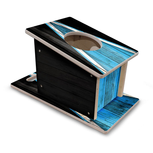 Airmail Solution - Sky Blue Triangle Design - Professional Airmail Box - UV Printed - 3/4" Baltic Birch
