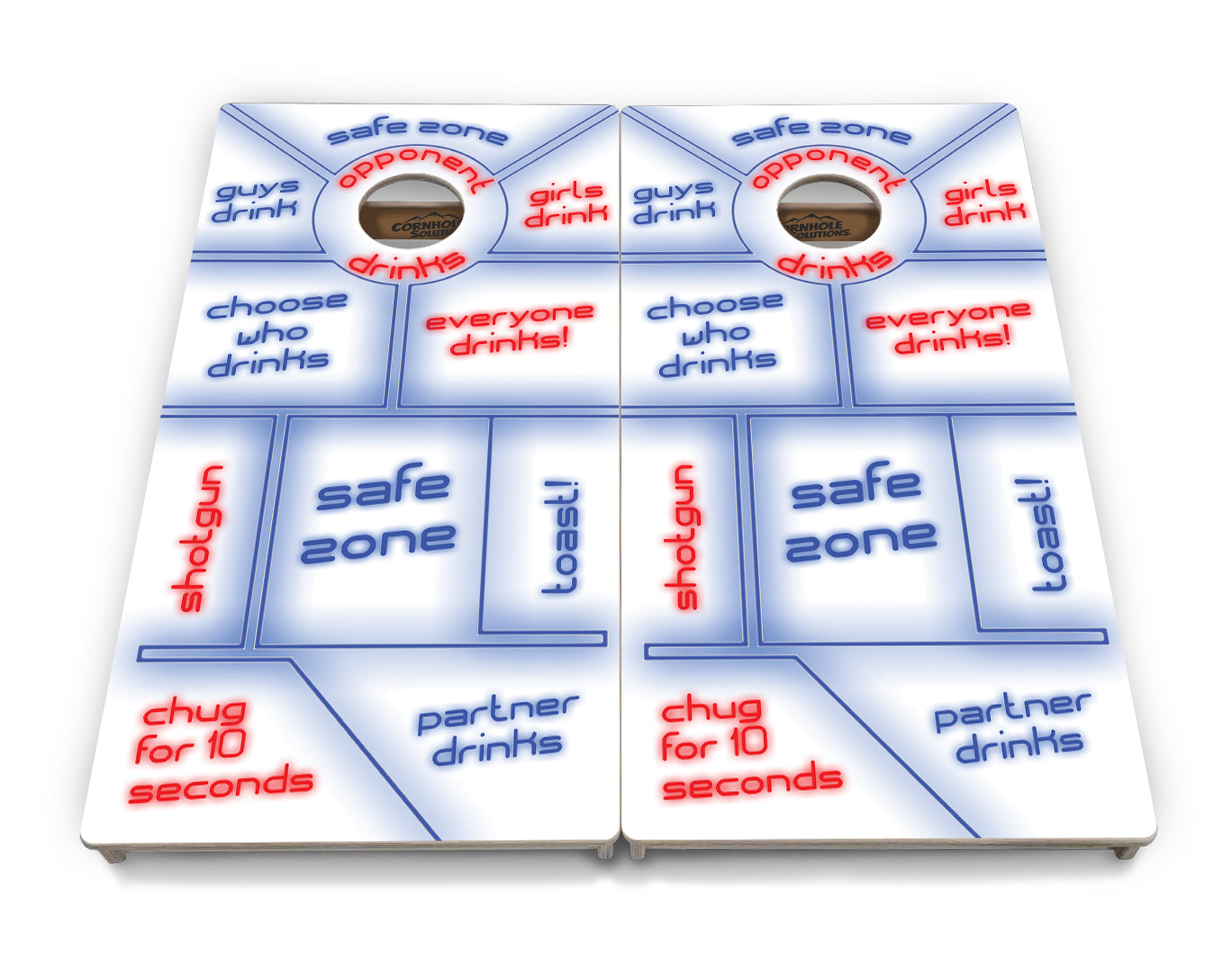 Drinking Game White Background Cornhole Boards - Professional Tournament Series