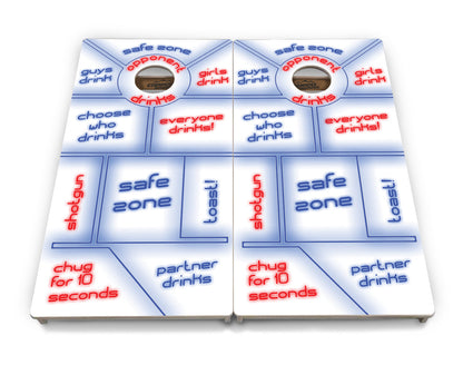 Drinking Game White Background Cornhole Boards - Professional Tournament Series