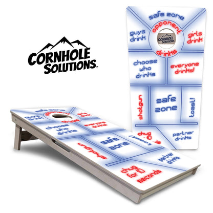 Drinking Game White Background Cornhole Boards - Professional Tournament Series