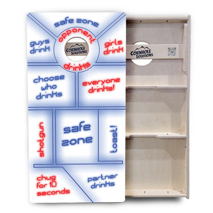 Drinking Game White Background Cornhole Boards - Professional Tournament Series